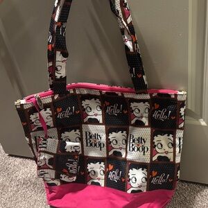 Betty Boop Checkered Pink and Black Tote